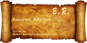 Barchet Réka névjegykártya